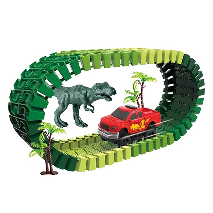 SOWUNO Dinosaur Track Toy Set Small DIY Interactive Dinosaur Race Track