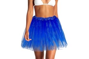 Jewemia Tutus for Women Adult Tutu Tulle Skirts Classic Elastic 3 Layered Tulle Tutu Skirts for Girls andTeens