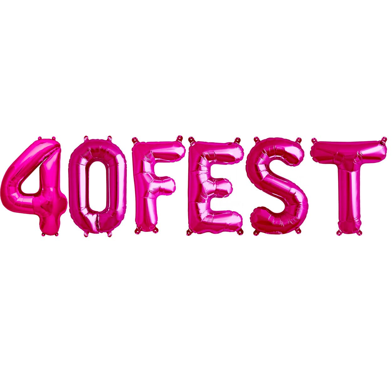 40FEST 16" 40th BIRTHDAY PARTY FOIL BALLOONS - 40th Birthday Balloons - 40FEST BALLOONS (PINK)