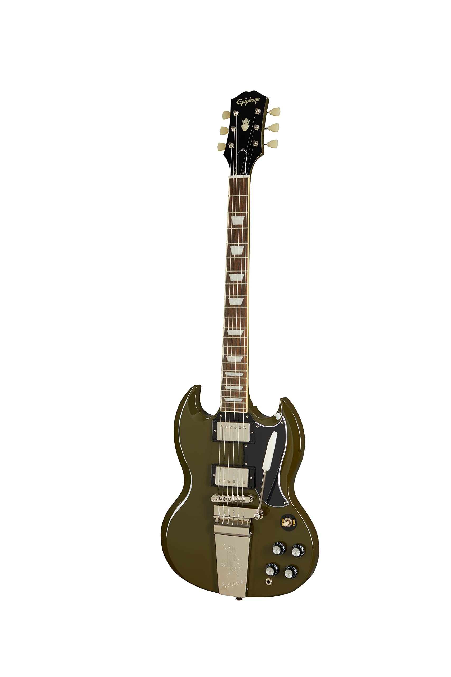 Epiphone SG Standard 60s Maestro Vibrola, Olive Drab Green in