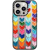 CASETiFY Compact iPhone 15 Pro Case [4 ft. 2X Military Grade Drop Protection/Slim/Lightweight] - Clear Polka Daub Hearts - Clear Black