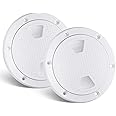 Amarine Made 2 Pack of 4/6/7 in Boat Round Non Slip Inspection Hatch,Detachable Cover and Pre-drilled Holes in Deck Plate Easily to Install