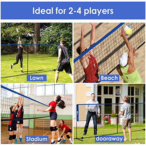 amzdeal Badminton Net,Portable Volleyball and Tennis Net with