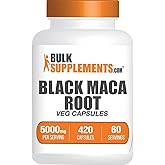 BulkSupplements.com Black Maca Root Capsules - Black Maca Supplement, Black Maca Root 5000mg, Black Maca Capsules - Gluten Free, 7 Capsules per Serving 420 Veg Capsules (Pack of 1)
