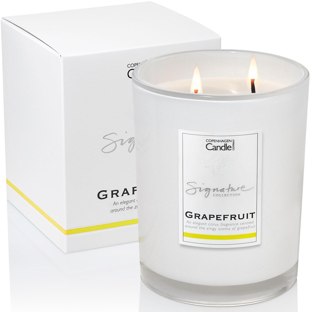 Luxury Scented Candles Gifts for Women | Natural Wax Blend | 65 Hours Burn time | Hotel Collection | The Copenhagen Company - Grapefruit (21oz)
