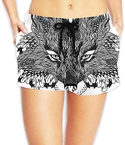 Wolf Pattern/Women Fashionable Short Pants