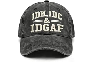 IDK IDC & Idgaf Embroidery Cap, IDK IDC Idgaf Respectfully Baseball Hat, Vintage Distressed Dad Cap, Sarcastic Meme Gift
