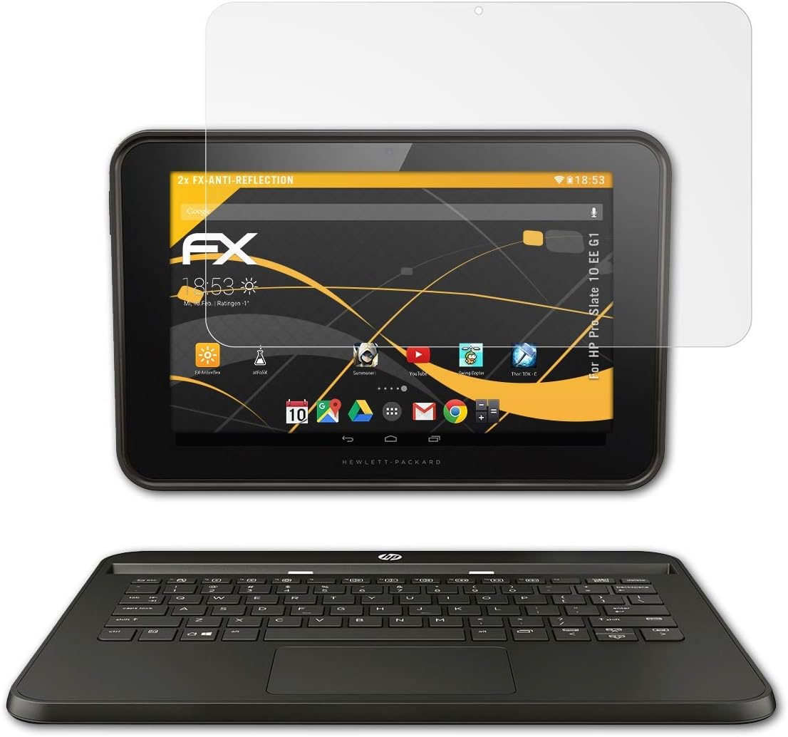 atFoliX Screen Protector Compatible with HP Pro Slate 10 EE G1 Screen Protection Film, Anti-Reflective and Shock-Absorbing FX Protector Film (2X)