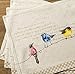Maison d' Hermine Placemats Set of 4 100% Cotton Washable Cloth Place Mats, Reusable Table Mats for Kitchen Dining Decoration, Party, Wedding, Restaurant Spring/Summer (Birdies On Wire, 13