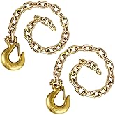5/16" x 35" Grade 43 Trailer Safety Chain with Clevis Style Slip Hook 17,600 lbs Break Strength 2 Pcs (5/16" x 35")
