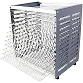 INTBUYING Art Drying Rack (12 Shelves) 16 * 12 * 18" Desktop Placed Push-Type Portable Paint Art Storage for Classrooms Art Studios
