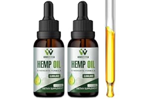 WACHRAY Hemp Oil Drops High Potency - 2,000,000 Maximum Strength Organic Grown in The USA - Natural Hemp Oil - C02 Extraction, Vegan, Non-GMO Pack of 2