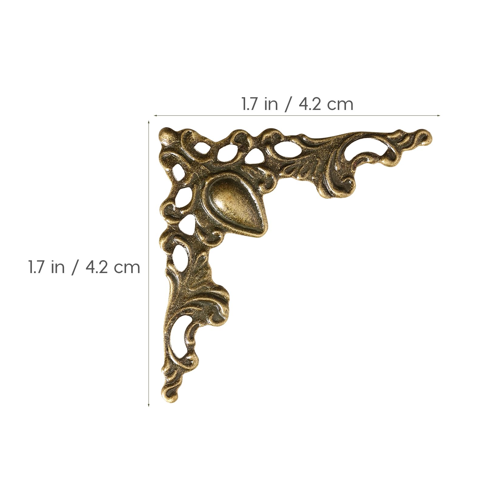 WINOMO 24Pcs Metal Book Corner Protector Scrapbook Album Corner Decor Cover Decoration (Bronze)