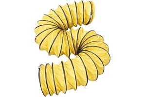8 Inch Flexible Duct with Adjustable Rope 25FT PVC Flexible Duct Hosing for Utility Blower Exhaust Fan (8inx25ft)