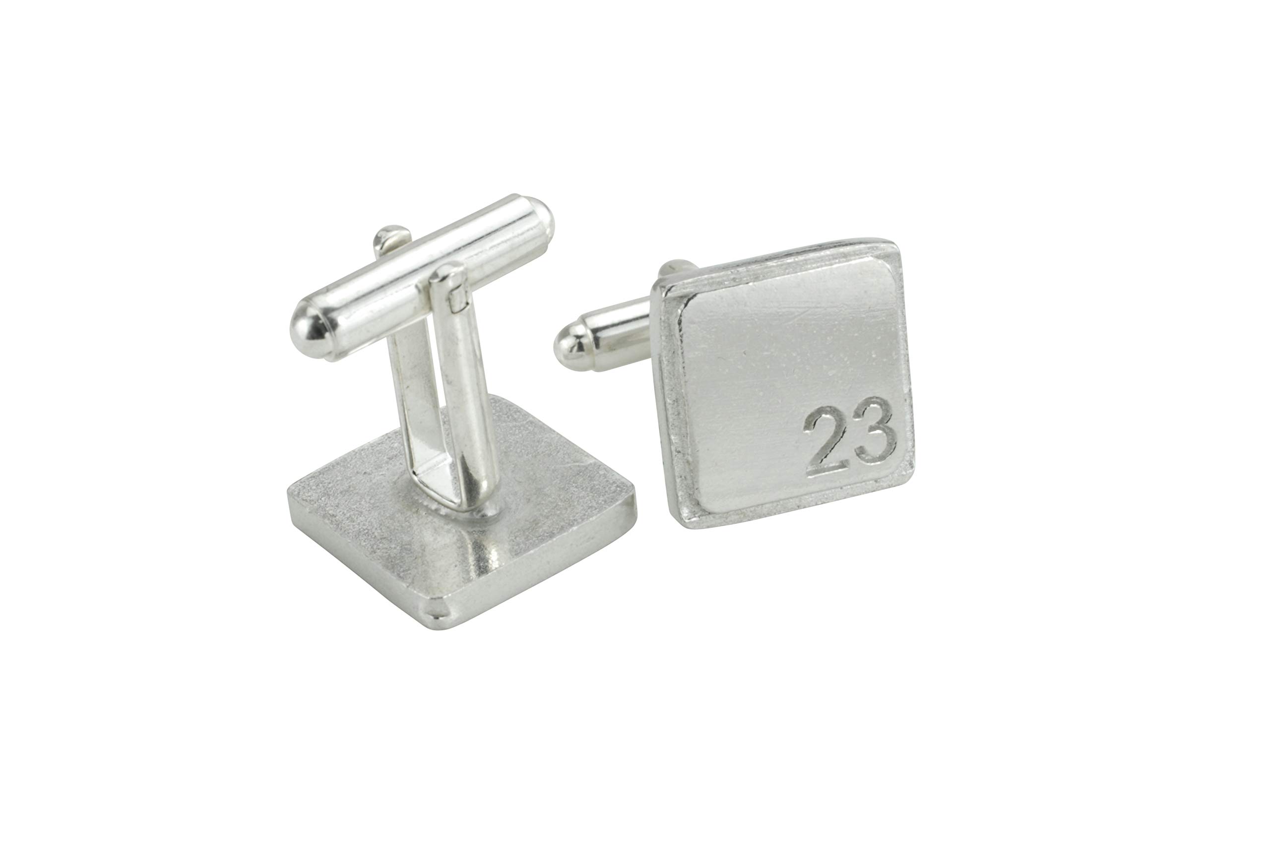 Square Cufflinks with ‘23’ Engraved - 23rd Anniversary