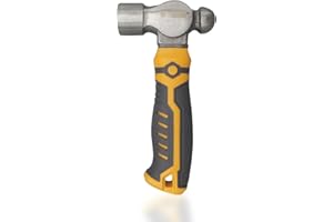 BOOSDEN Small Ball Peen Hammer, 15 oz, Stubby, Forged Fine Grain Steel Head, Non-slip Rubber Grips, Jewelry Hammer for Metalworking, Crafting