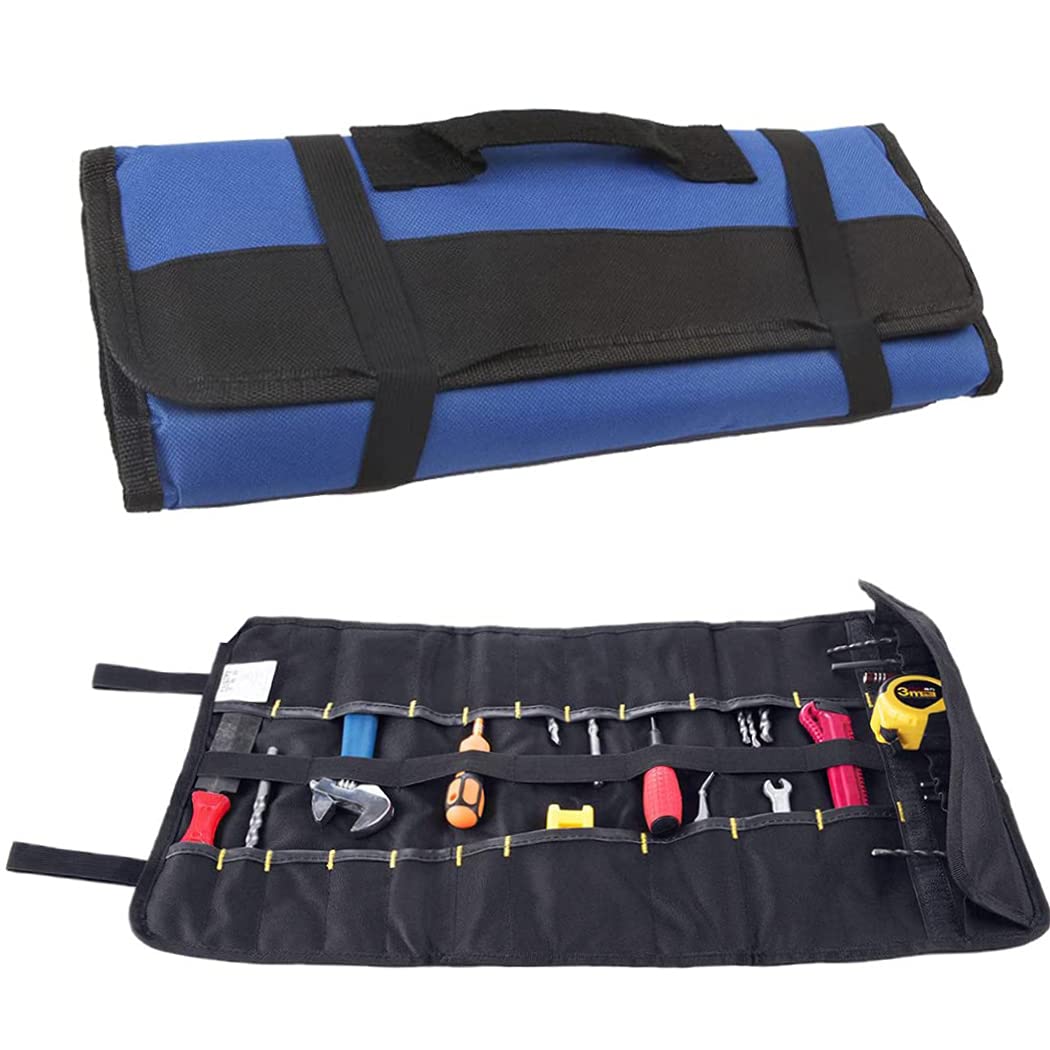 Empty tools pocket roll up pouch/men heavy duty pocket canvas wrench for men/small socket/screwdriver Pliers roller compartments organisers/ratsche wrap/Holes case