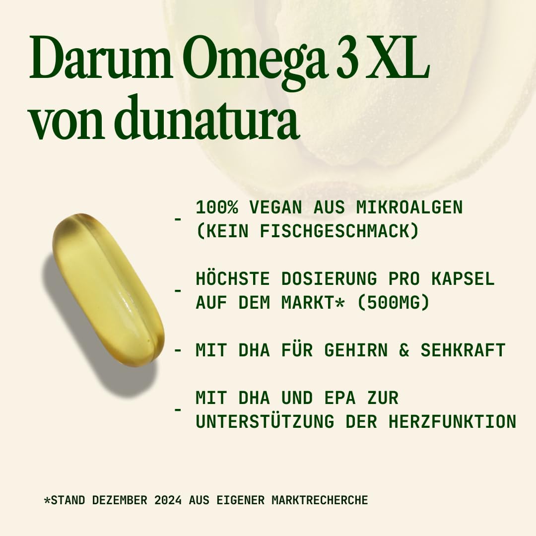 Dunatura Omega 3 Kapseln - 56 Kapseln - EPA & DHA aus Algenöl 3
