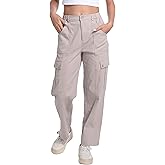 Tronjori Womens Cargo Pants High Waisted Casual Utility Trousers Stretch Straight Leg Streetwear Y2K