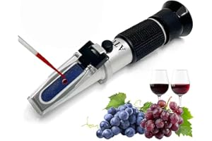 HYVISTEK 3-in-1 Alcohol Refractometer Kit for Home Brewers | Measures Brix (0-40%), Alcohol (0-25%), Baume (0-20%) | ATC for Beer, Wine, Mead & Grape Must Sugar Content