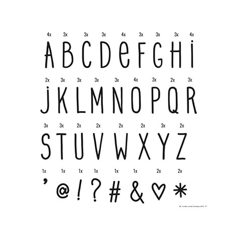 A Little Lovely Company 129-016 - Set mit 85 Buchstaben und Symbolen