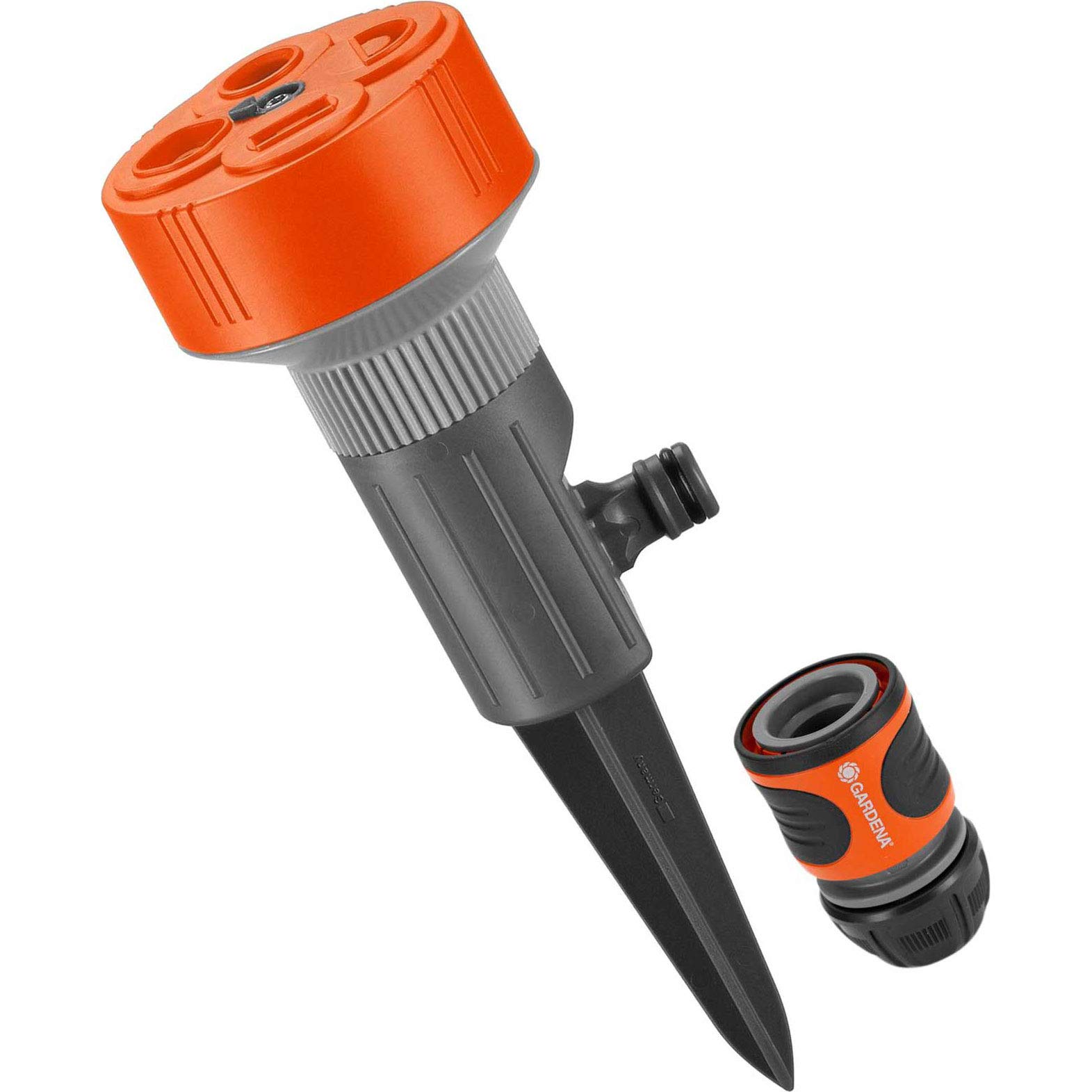 Gardena Set de Aspersor Twist de 4 toberas Con piqueta incluida y posibilidad de 4 riegos diferentes Set de 10 unidades