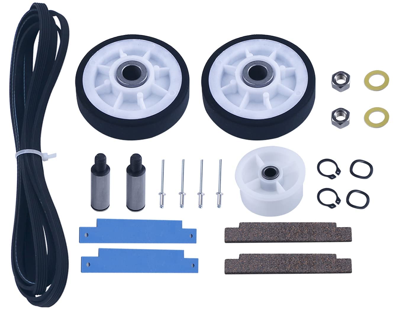 Photo 1 of 12001541 Dryer Roller repair Kit Fit for May-tag Atlantis Neptune dryer parts MDE7600AYW MDE9206AYW MDG4000BWW MDG5500AWW MDE4000AYW MDE6400AYW MDE5500AYW MDE7400AYW MDE3000AWW MDE2500AYW MDE3000AYW
