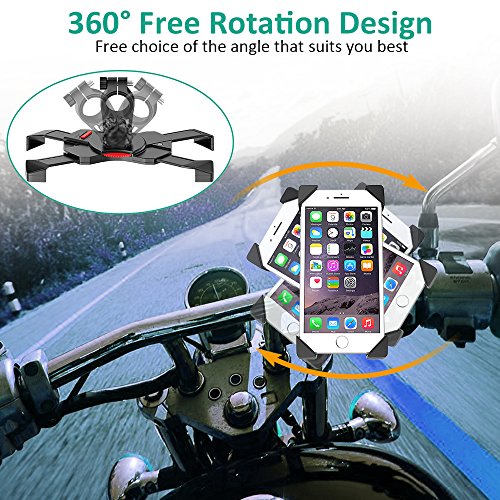 Bovon Bike Phone Mount, Universal Adjustable Bicycle Motorcycle Phone Holder Cradle Clamp for iPhone X/XR/XS MAX/8/7/6 Plus, Samsung Galaxy S10/S10e/S9/S8 Plus and Most 3.5"-6.5" Smart Phones
