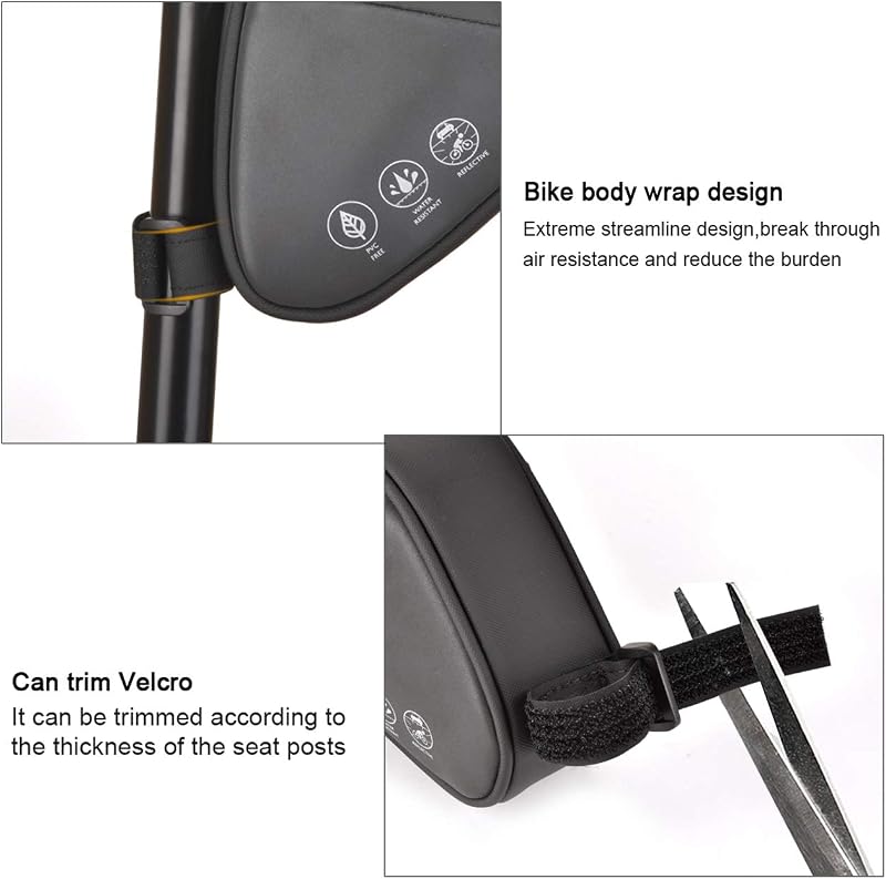 Sacoche de Selle de vélo avec réfléchissant, Sac de Queue de vélo étanche, Sac de siège sous Le siège résistant à la déchirure, Sac de vélo de Route VTT pour Le Cyclisme en Plein air