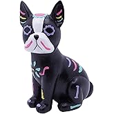 Etistta Day of The Dead Dog Figurine, 6.5 inch Polyresin Halloween Dog Statue for Halloween Home Desk Decorations