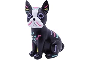 Etistta Day of The Dead Dog Figurine, 6.5 inch Polyresin Halloween Dog Statue for Halloween Home Desk Decorations