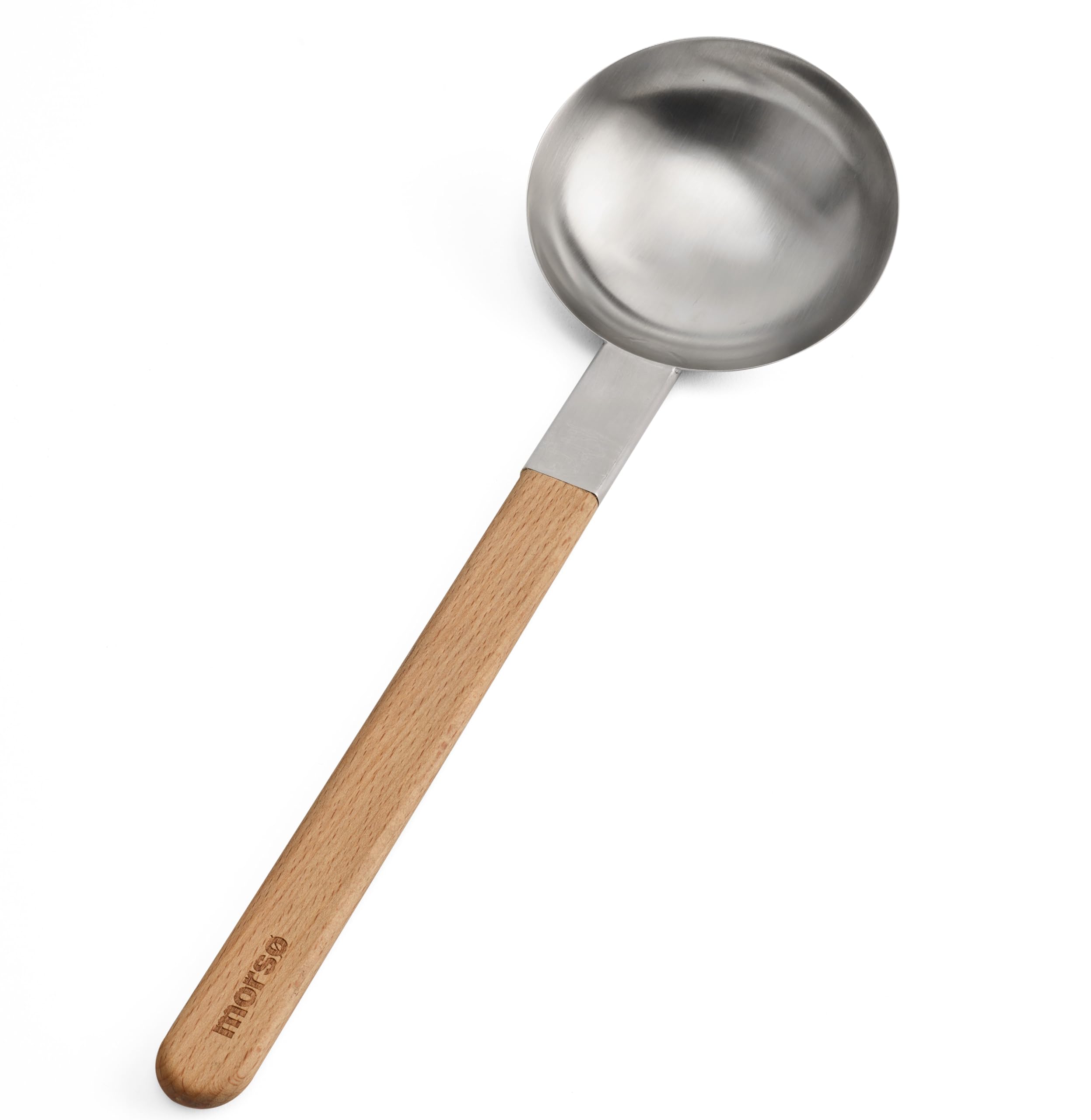 Morsø Vulcano Wok Cutlery – Stainless Steel and Wood, Wok Spoon for Cooking and Serving, Long Handle, Scandinavian Design, 40 cm