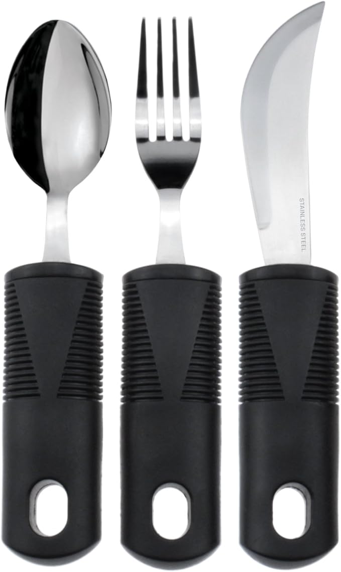Vive Adaptive Utensil Set Arthritis Aid Silverware for Parkinsons