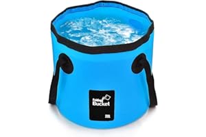 BANCHELLE Collapsible Bucket Water Container Portable Folding Camp Wash Basin for Outdoor Traveling Hiking Fishing Car Washing Gardening Camping (Blue, 20L)
