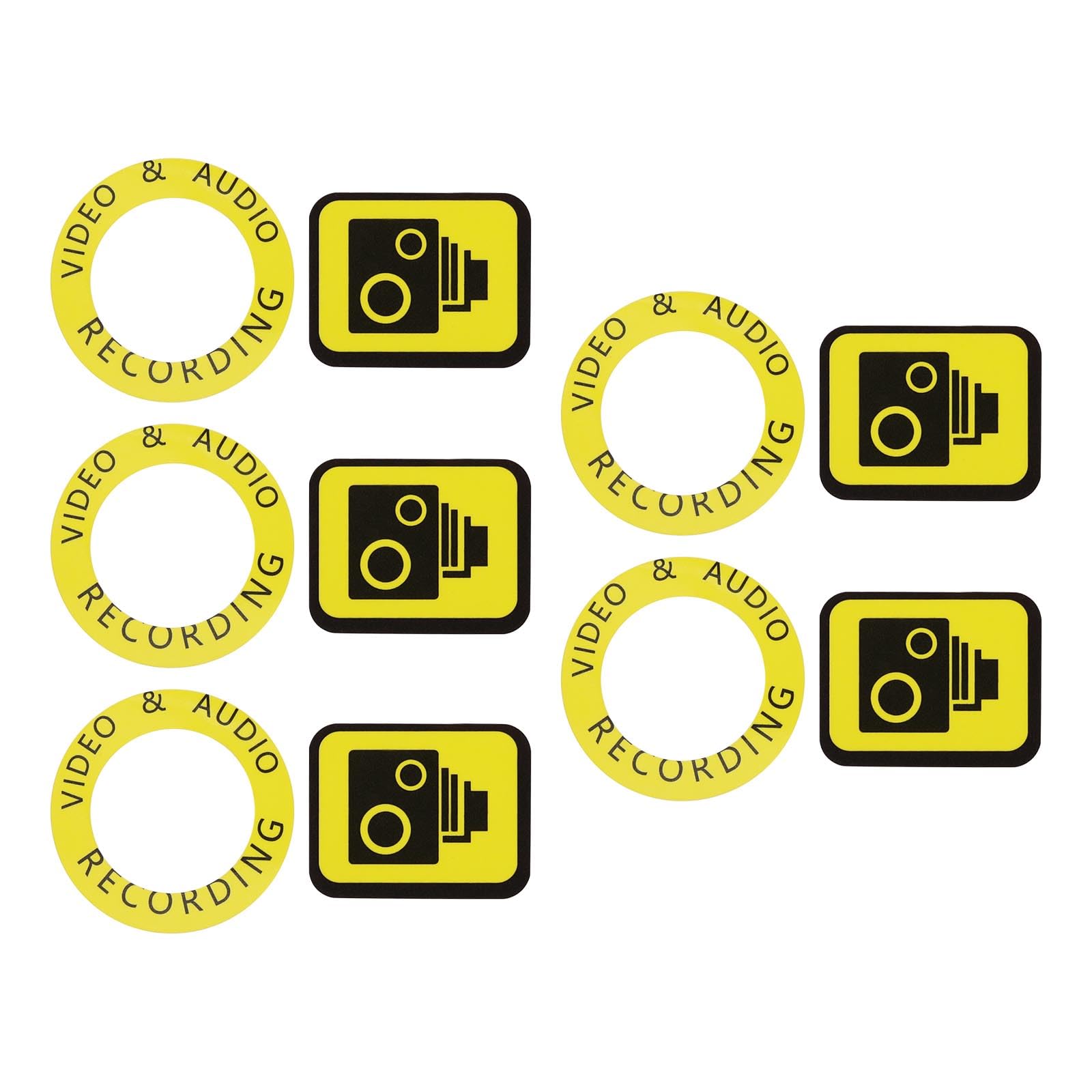 The Lord of the Tools 5 Sets Camera Body Cam Video Recording Stickers CCTV Yellow Body Stickers Recorder Camera Video Warning Label Sticker Compatible with Brifield BR1 BR3