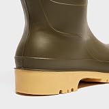 Dunlop Dull Unisex Full Knee Waterproof Rain Boots Green Crepe PVC Wellies EU34 view 7