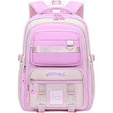 Cute Aesthetic Backpack for Women College Laptop Backpacks Kawaii Preppy Multiple Pockets Anti Theft Waterproof Large Daypack (Purple)