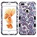 for iPhone 7 Plus Case, Kaleidio [TUFF] Rugged Shockproof Hybrid 3-Piece Dual Layer Protective Heavy Duty Armor Cover [Includes a Overbrawn Prying Tool] [Blue & Purple Paisley]