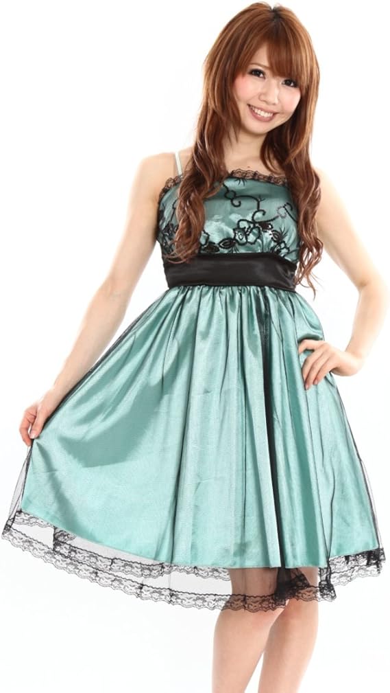 Amazon パーティードレス バストスパン刺繍チュールパーティードレス グリーン シルバー ピンク ゴールド ショートドレス 結婚式 ブライダル ２次会 グリーン ワンピース チュニック 通販