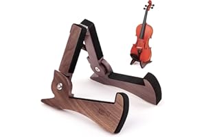 MUSO Mini Violin Ukulele Stand, Premium Solid Wood, Table Desk Stand, Lightweight&Stylish Holder for Violin,Ukulele Mandolin and Banjo (America black walnut)