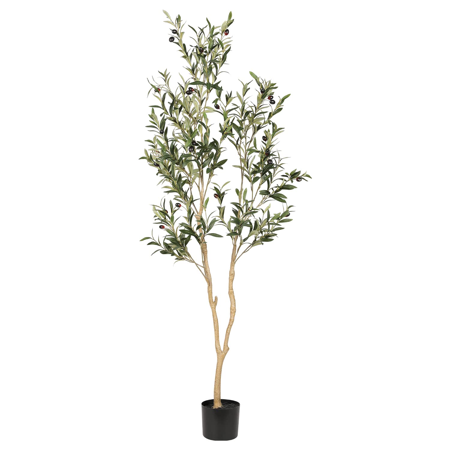 Photo 1 of Realead Faux Olive Tree 5 feet, Fake Potted Olive Silk Tree with Branches and Fruits, Artificial Olive Trees for Modern Home Office Living Room Floor Decor Indoor