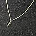 LOYATA Tiny Cross Pendant Necklace, 14K Gold Plated Minimalist Simple Delicate Y Necklace Christian Necklace for Women Girls