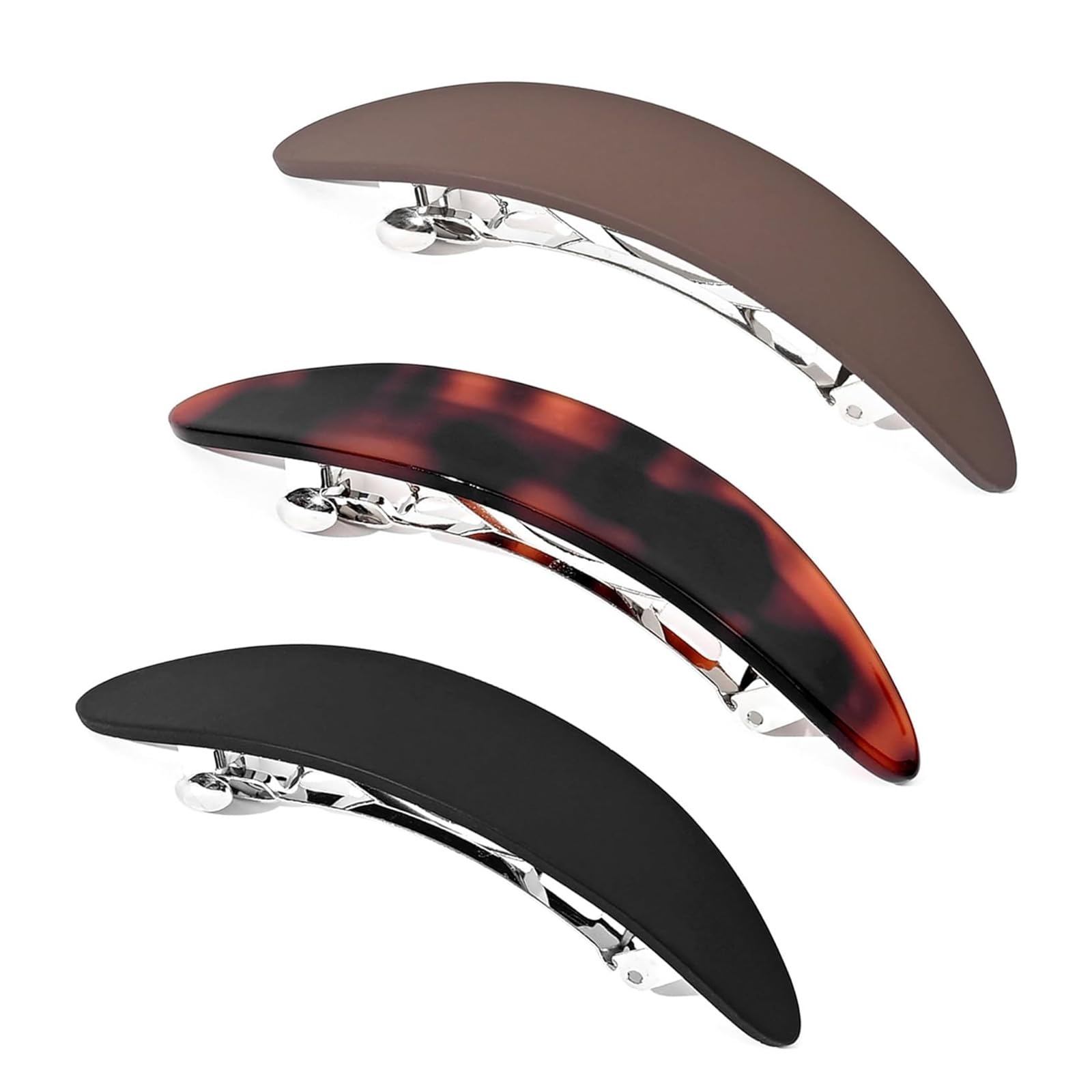3 Pcs Hair Barrettes for Women Medium French Design Barrette clips Tortoise Shell Hair Clips for Thin Fine Hair,barrettes for thin hair