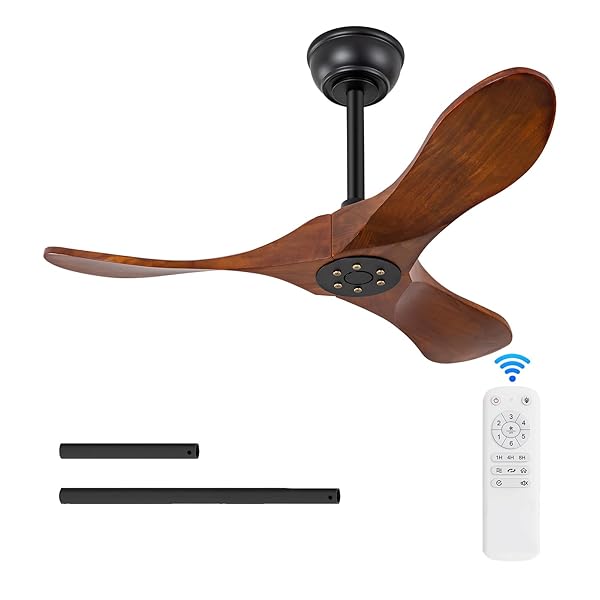 BOJUE 36 INCH SOLID WOOD CEILING FANS WITHOUT...