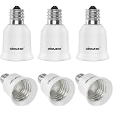 DiCUNO E17 to E26 Adapter, Convert Intermediate to Standard Socket, 6-Pack | Intermediate E17 Socket to Standard E26 Socket Converter, LED Light Bulb Converter, Max Wattage 200W, 200℃ Heat Resistant