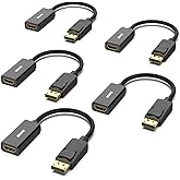 Adaptador Benfei de displayport a HDMI, 4 K, (macho a hembra); compatible con Lenovo, Dell, HP y otras marcas.