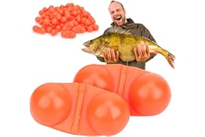 Watris Veiyi 40PCS Portable Catfish Rattles, Fishing Attractor Bells Beads, Fishing Double Rattle Beads for Luring Fish (Orange)