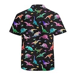 Colourful Dinosaur Mens Funny Hawaiian Shirts 3D