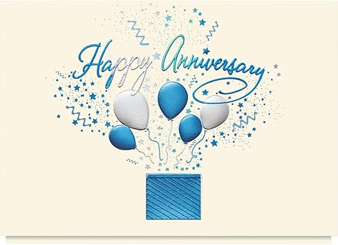 Amazon Com Business Anniversary Cards 25 Personalized Greeting Cards With Foil And Embossing Bursting Wishes Office Products