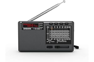 XHDATA D368 Portable Shortwave Radio AM FM SW 12 Band DSP Stereo MP3 Player Wireless BT Speaker with Rechargeable Battery Multimedia Speaker Support Micro SD Card USB Flash Drives